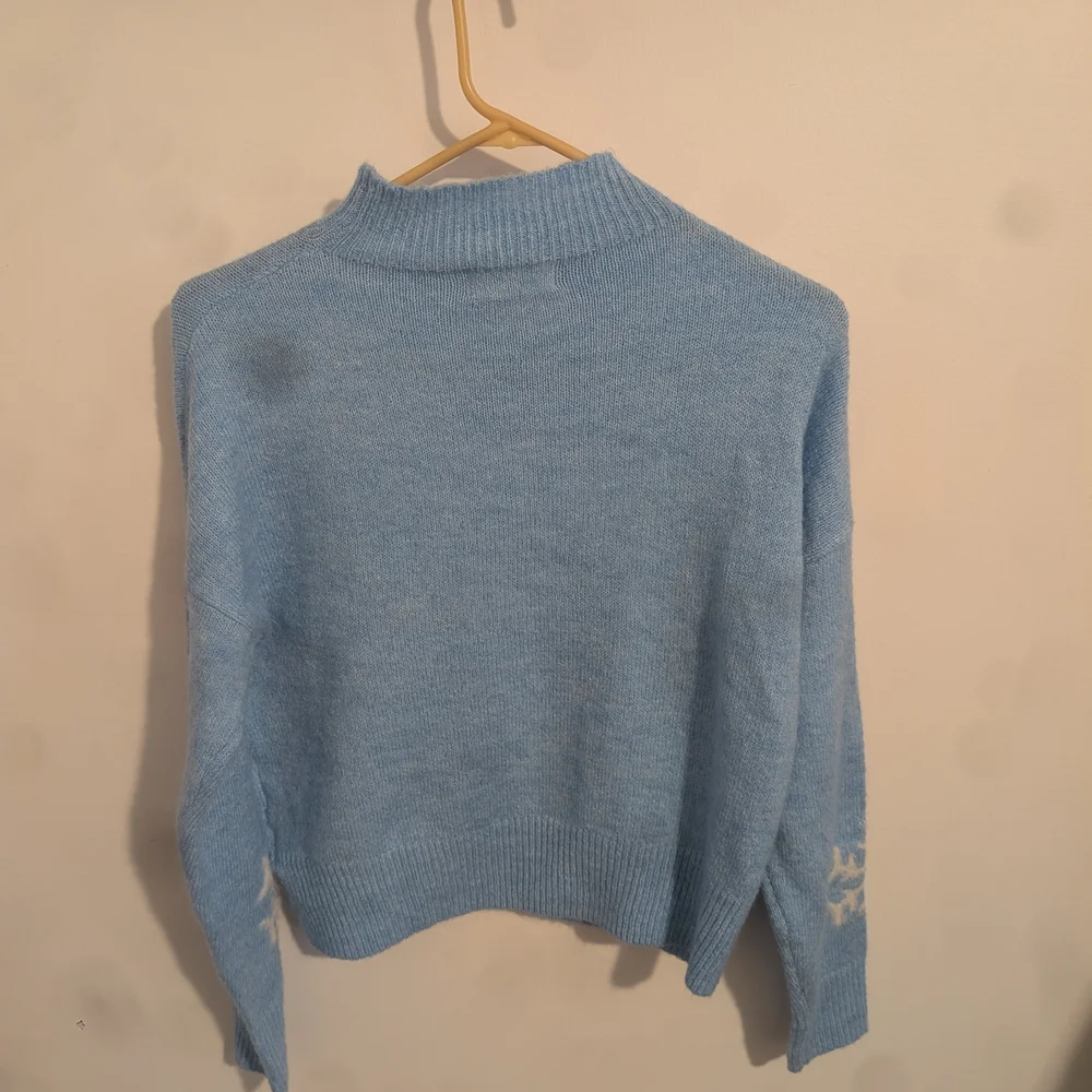 Jessica Simpson Light Blue Snowflake Turtleneck Sweater - Picture 2 of 4